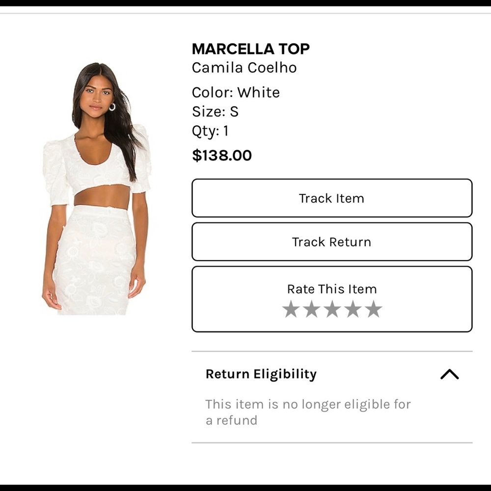 Top of set by Camila Coelho. Size small.